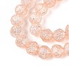 Transparent Crackle Glass Beads Strands GLAA-N053-8mm-09-3