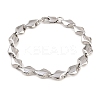 304 Stainless Steel Rhombus Link Chain Bracelets for Men Women BJEW-G766-03P-01-4