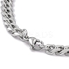 201 Stainless Steel Curb Chain Bracelet with 304 Stainless Steel Clasps for Men Women BJEW-M235-02A-P-3