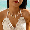 Alloy & Natural Shell & Imitation Pearl Pendant Necklaces for Women FS-WG73E93-01-1