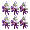 Silk Cloth Flower Boutonniere Brooch JEWB-WH0009-98-1