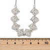 Brass Micro Pave Clear Cubic Zirconia Fruit Bib Necklaces NJEW-F342-01A-P-5