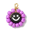 15 Pcs Acrylic Glass Seed Beaded Pendants PALLOY-MZ00294-2