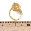 Nuggets Natural Yellow Quartz & Aquamarine Open Cuff Rings RJEW-K286-12G-03-5