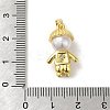 Rack Plating Brass Micro Pave CLear Cubic Zirconia Pendants KK-C053-02B-G-3