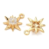 Brass Micro Pave Cubic Zirconia Star Charms KK-A281-13A-G-2