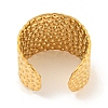 Ion Plating(IP) 304 Stainless Steel Textured Open Cuff Ring RJEW-A043-10G-3