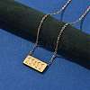 304 Stainless Steel 11:11 Number Rectangle Pendant Necklace with Cable Chains for Women LS-NJEW-NH0001-04G-3
