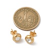 Ion Plating(IP) 304 Stainless Steel Flat Round Stud Earrings EJEW-C099-16C-5