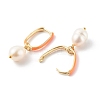 Brass Enamel Huggie Hoop Earrings EJEW-JE04530-4