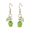 Handmade Glass Seed Beads Apple Dangle Earrings EJEW-MZ00575-3