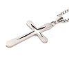 Non-Tarnish Cross 201 Stainless Steel Pendant Necklaces NJEW-F320-02P-1