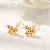 Brass Micro Pave Clear Cubic Zirconia Butterfly Stud Earrings EJEW-C158-16B-G-2