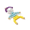 Glass Seed Bead with Glass Pearl Round Bead People Pendants PALLOY-MZ00643-4