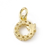 Brass Micro Pave Clear Cubic Zirconia Charms ZIRC-F132-55G-2