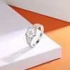 925 Sterling Silver Micro Pave Cubic Zirconia Finger Rings FS-WG6D494-04-3