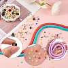 20 Strands 20 Colors Flat Round Handmade Polymer Clay Beads CLAY-SZ0001-72-7