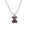 Flocking Bear Alloy Pendant Ball Chain Necklaces FS-WG62F8A-01-2
