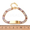 304 Stainless Steel Glass Link Chain Bracelets BJEW-G753-03G-03-5