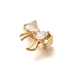 Brass Micro Pave Cubic Zirconia Beads KK-C085-09G-2
