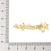 Brass Clear Cubic Zirconia Word Honduras Connector Charms KK-K293-40G-01-3