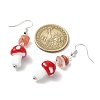 4 Pairs 4 Style Allloy Mushroom Dangle Earrings EJEW-TA00309-3
