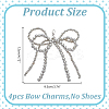 4Pcs Bowknot Plastic Imitation Pearl Beads Shoe Charms AJEW-HY0001-92-2