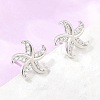 Brass Micro Pave Cubic Zirconia Stud Earrings EJEW-G471-29A-P-3
