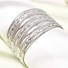 37.5MM 304 Stainless Steel Textured Multi-Strand Wide Cuff Bangles for Women SA-CBAB767-28P-1