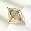 Brass Micro Pave Cubic Zirconia Cuff Rings for Women GG-CBA7610-11G-07-3