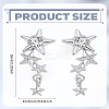 1Pair Star Alloy Crystal Rhinestone Dangle Stud Earrings for Women EJEW-LP0003-79-2