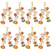 8Pcs Thanksgiving Day Alloy & Acrylic Pendant Decorations HJEW-SC0001-76D-1