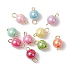 AB Color Plated Opaque Acrylic Round Connector Charms PALLOY-JF03543-01-1