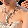 Moon Star Alloy & Silver Color Plastic Imitation Pearl Big Pendant Necklaces for Women FS-WG21961-01-2