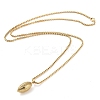 PVD Vacuum Plating 304 Stainless Steel Rugby Pendant Necklaces NJEW-Z023-02G-1