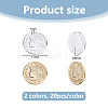 40Pcs 2 Colors Brass Coin Charms KK-DC0005-10-2