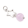 Dyed Natural Selenite with Alloy Pendants PALLOY-JF04734-4