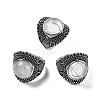 Natural Quartz Crystal Adjustable Rings RJEW-I108-03AS-08-4