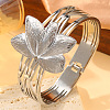 Lotus 304 Stainless Steel Hinged Bangles FS-WG60480-02-1