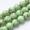 Assembled Synthetic Turquoise and Shell Beads Strands G-S212-10mm-07-1