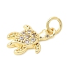 Brass Pave Clear Cubic Zirconia Pendants KK-G554-08B-G-2