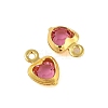 Heart Rack Plating Brass Glass Pendants X-KK-S385-01G-03-2