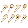 8Pcs 8 Styles Alloy Alligator Hair Clip Finding PHAR-CJ0001-03-7