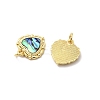 Epoxy Resin & Natural Paua Shell Heart Charms KK-K384-19A-G-2