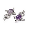 Natural Amethyst Teardrop Pendants G-P496-03P-21-3