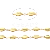 Brass Handmade White Glass Bead Chains CHC-M022-04G-2
