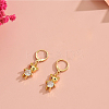 Cute Bear Brass Clear Cubic Zirconia Hoop Earrings GQ2099-5