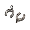 CZ Brass Micro Pave Cubic Zirconia Horse Shoe Charms ZIRC-L018-13B-3