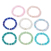 8Pcs 8 Colors Spray Painted Crackle Glass Beads Stretch Bracelets for Men Women BJEW-MZ00204-4