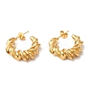 Ion Plating(IP) 304 Stainless Steel Twist Round Earrings LS-EJEW-K244-29G-1